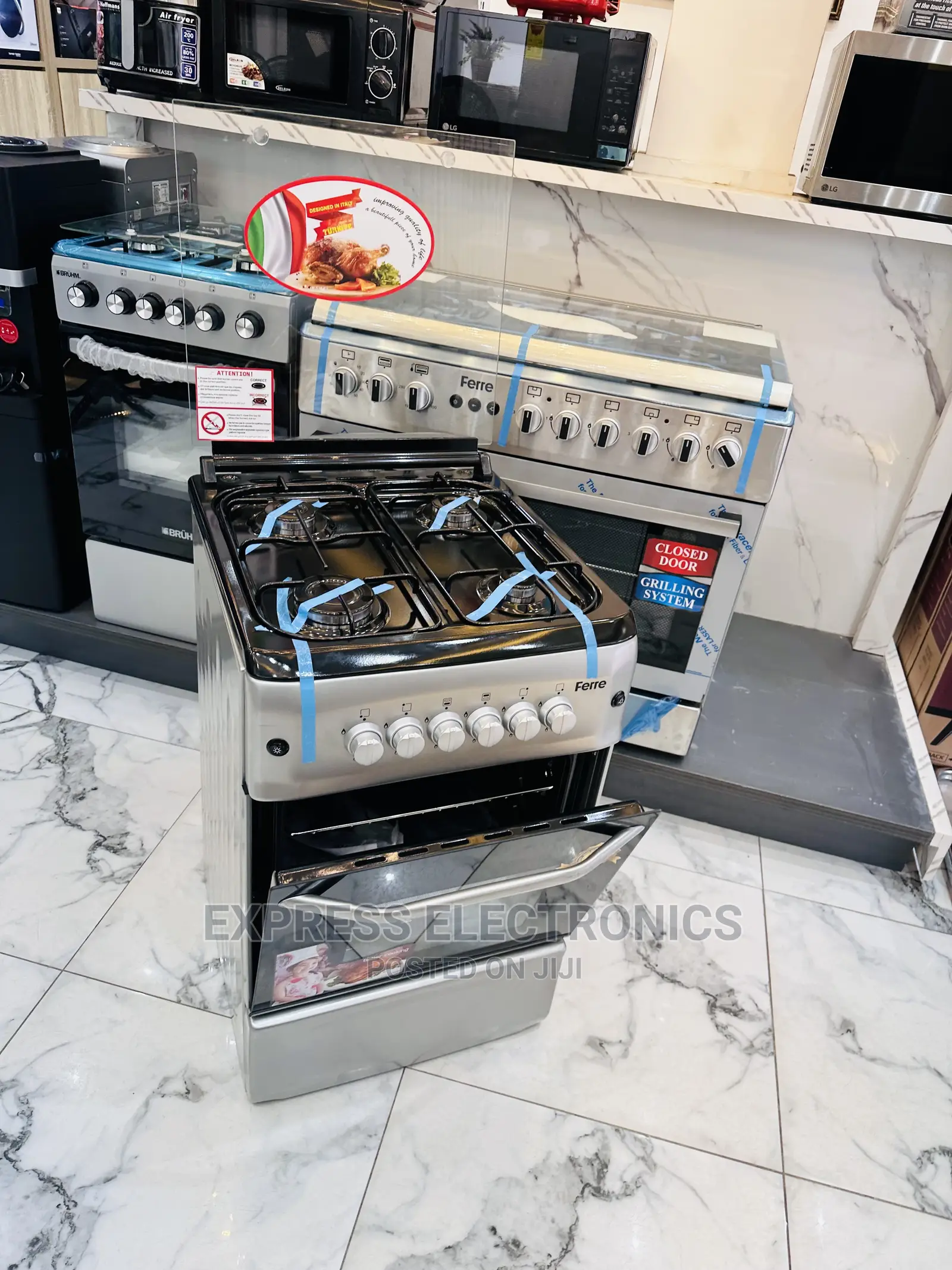 Lamp Inbuilt Gas Cooker Oven 4burner 50/55 Volcano