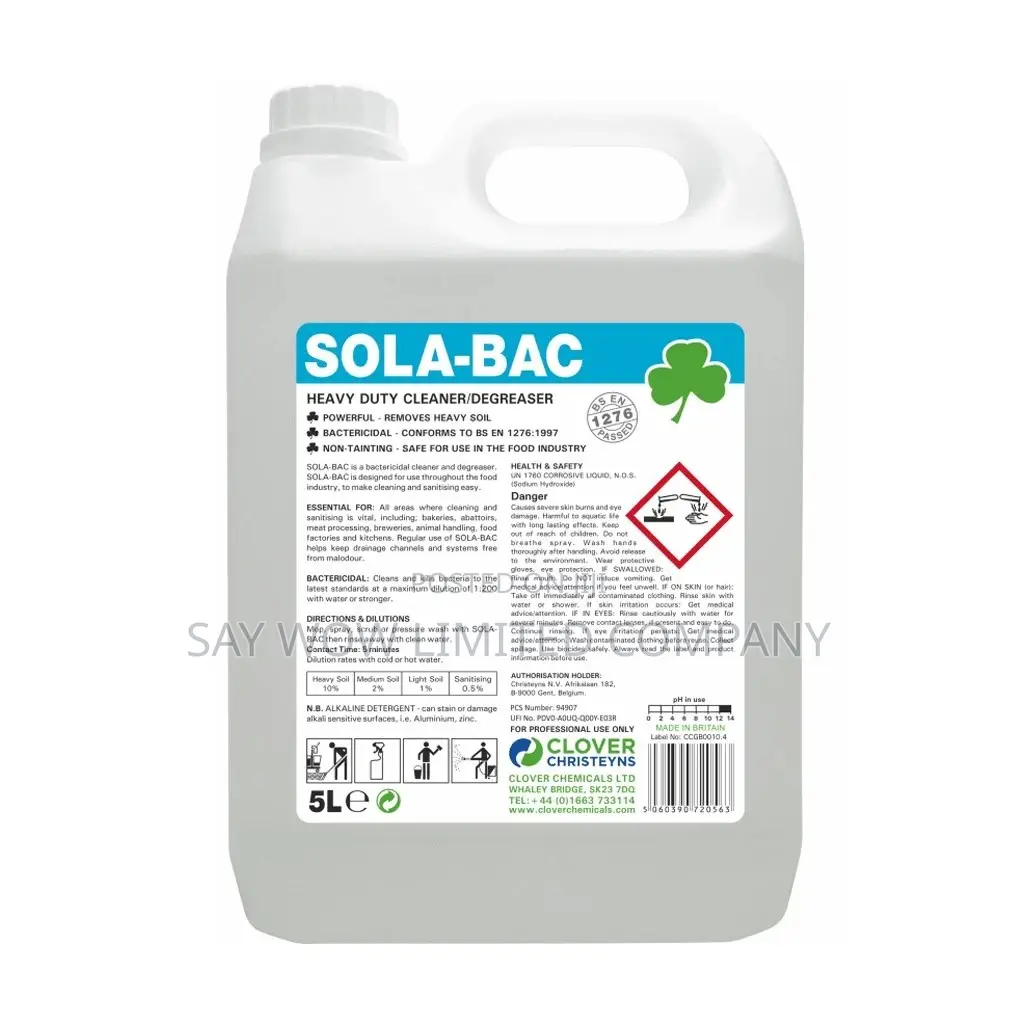 CLOVER Sola-bac Heavy Duty Bactericidal Cleaner(Food Safe)