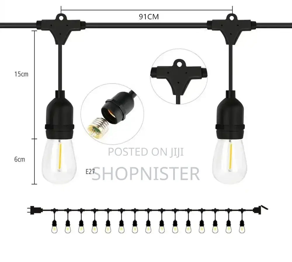 String Light Outdoor Vintage Holders