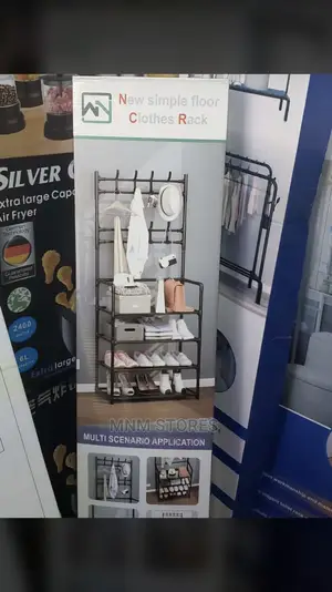 Metallic Clothes and Shoe Rack