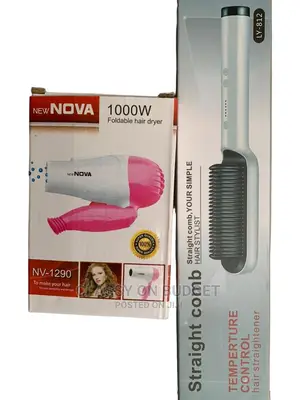 Straight Hot Comb and Mini Hair Dryer Combo