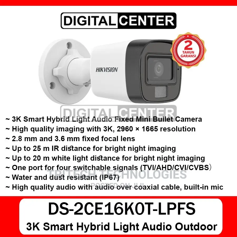 Hikvision /5mp Outdoor Color Vu Ds-2ce16k0t-LPFS Camera