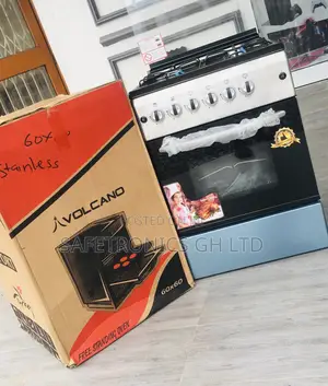 4 Gas Oven With Grill Volcano Burner 50x55 Inox Gray