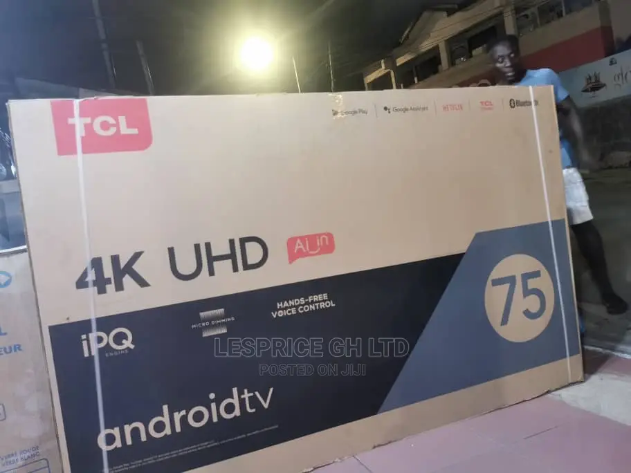 TCL 75” Android 2160p4k Netflix Bluetooth TV