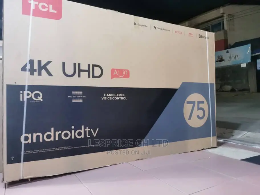 TCL UHD/75” Android Smart Led Display AI TV