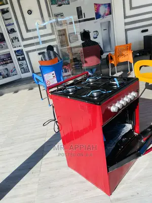 Sealed Volcano 4 Gas Burner+Oven Available(Red Color) 50x50