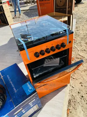 Sleek Volcano 50*50 Orange 4 Gas Burner With Glass Lid 