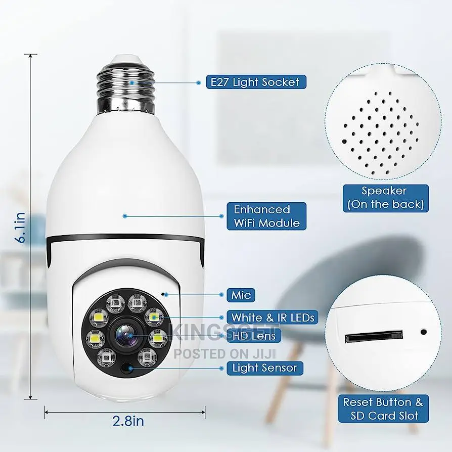 Cctv 360 Panorama Wifi Bulb Security Surveillance Camera