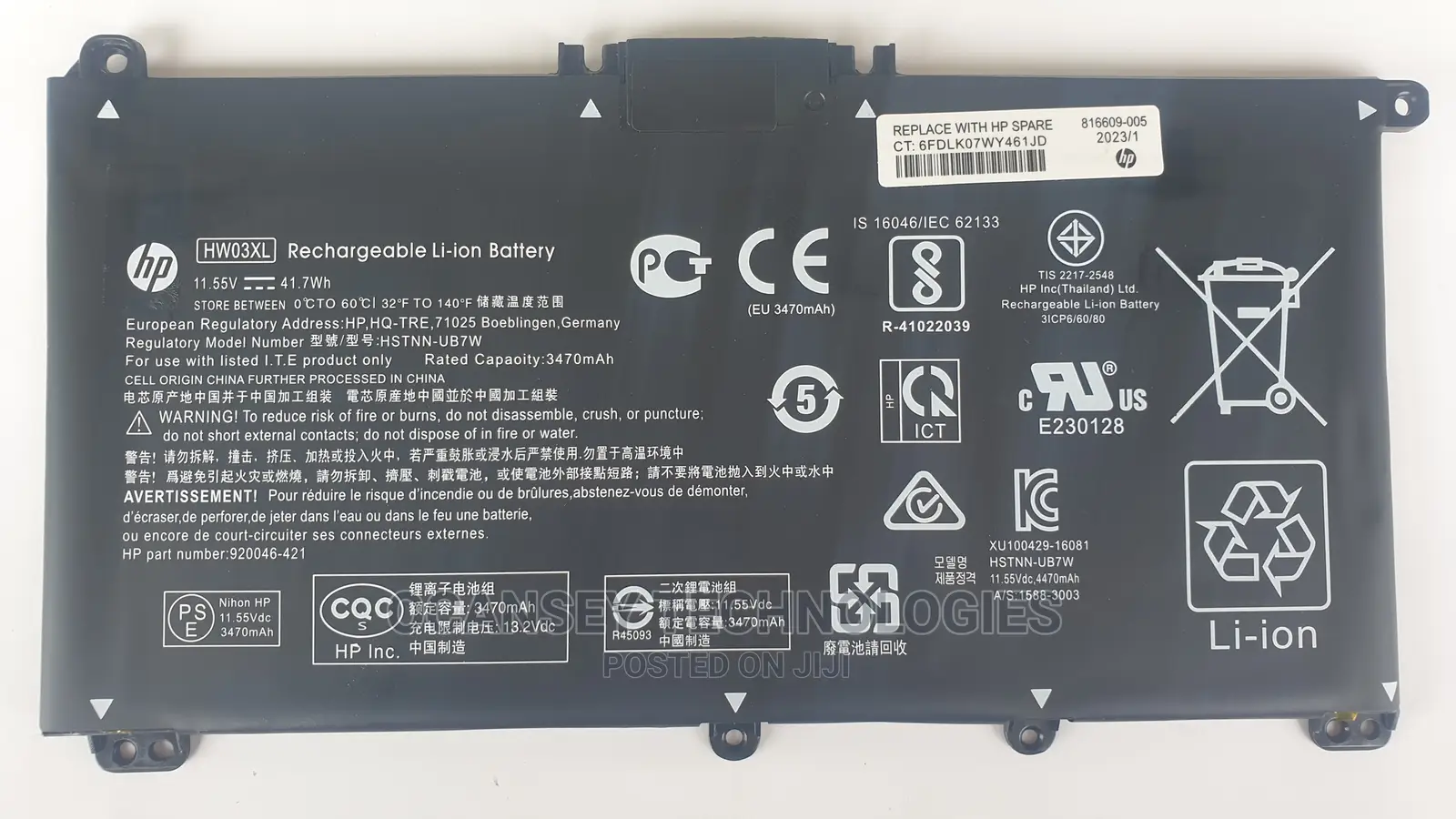 Original Hw03xl Hw03 Laptop Battery for Hp Pavilion 15-Eg 15