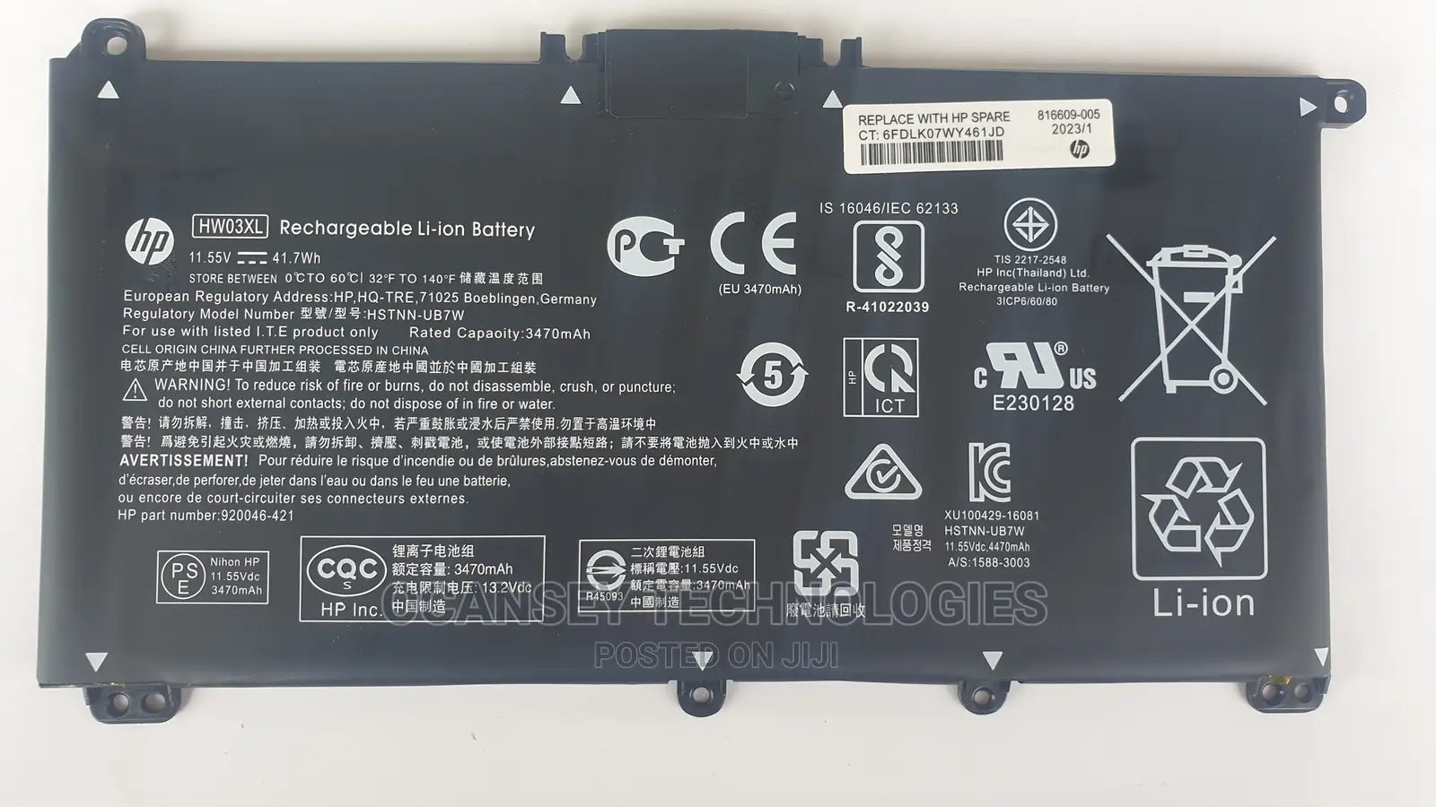 Original Hw03xl Hw03 Laptop Battery for Hp Pavilion 15-Eg 15