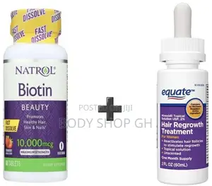 Hairloss Treatment Pack for Women -Equate Minoxidil Biotin