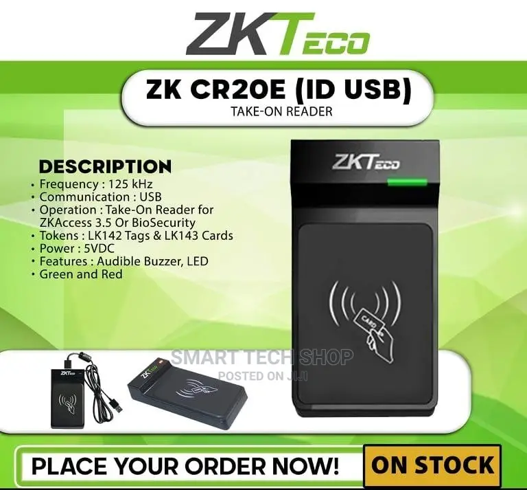 Zkteco ZK-CR20E - USB Card Reader, EM RFID Cards