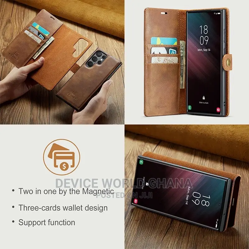 Dg 2in1 Detachable Leather Flip Case Samsung S26ultra S25ultra S24u 2