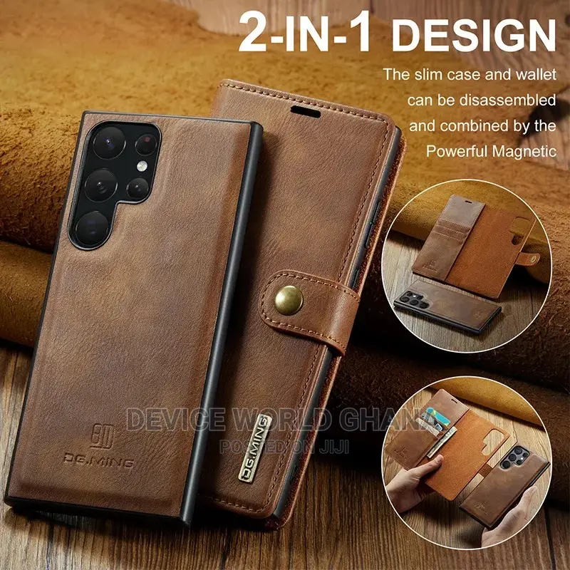 Dg 2in1 Detachable Leather Flip Case Samsung S26ultra S25ultra S24u 2