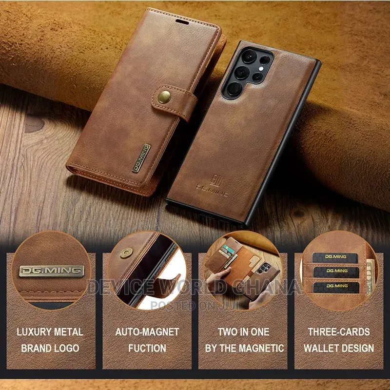 Dg 2in1 Detachable Leather Flip Case Samsung S26ultra S25ultra S24u 2