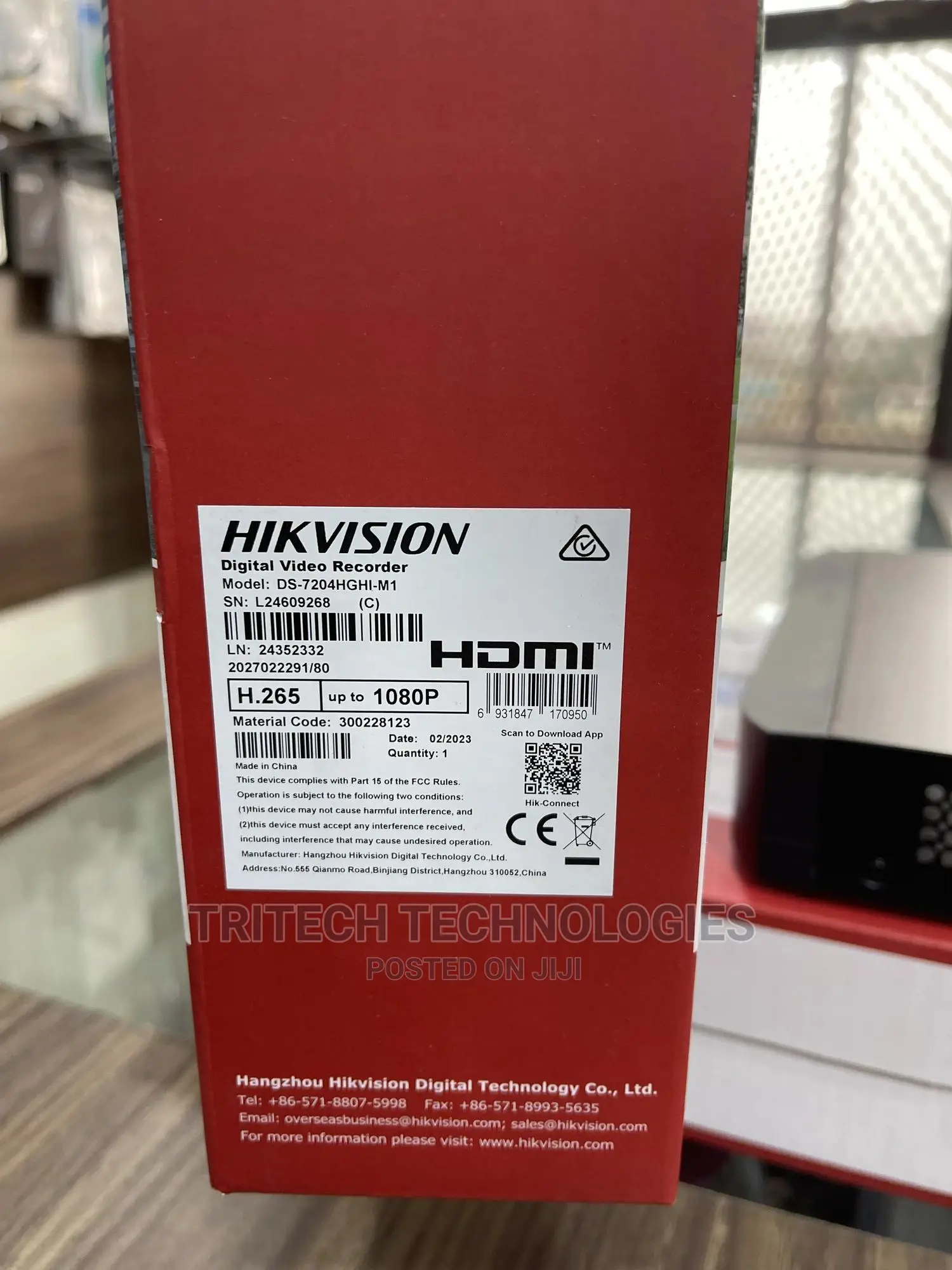 Hikvision 4ch DVR 2mp H.265