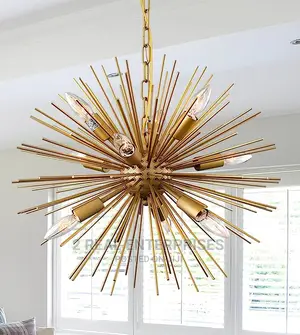 Astra Sputnik Satellite Pendant Light Gold Spike Chandelier