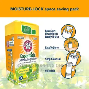 Arm Hammer Essentials Disinfecting Wipes-lemon Scent 80pcs