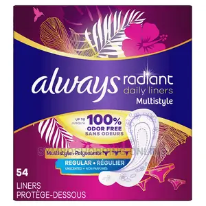 Always, Radiant Daily Liners for Women, Regular Length-54pcs