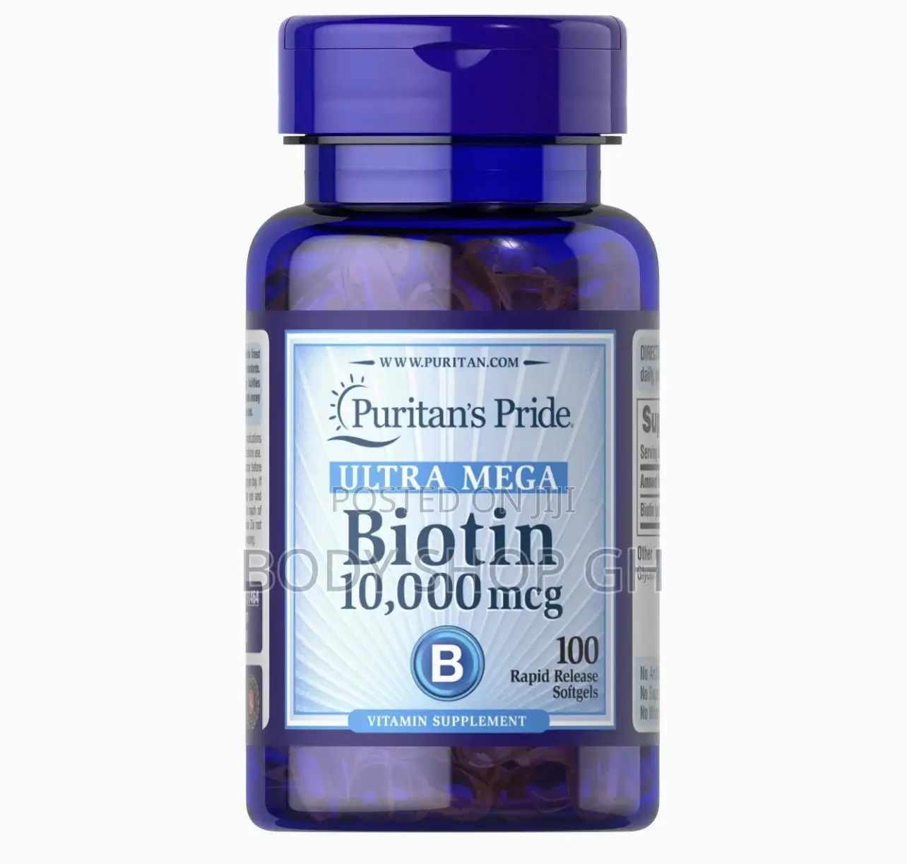 Puritan's Pride Biotin 10000 MCG -Skin,Hair Nail-100 PCS