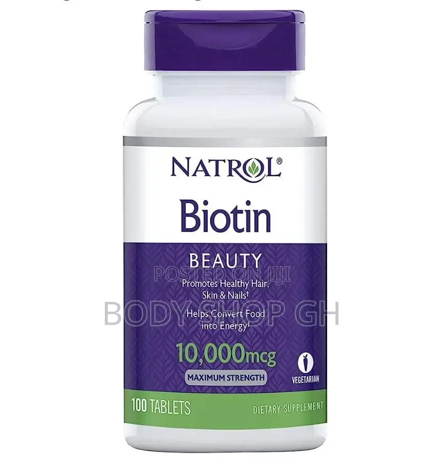 Natrol Biotin/10,000mcg /100 Tabs / for Hair + Beard Growth