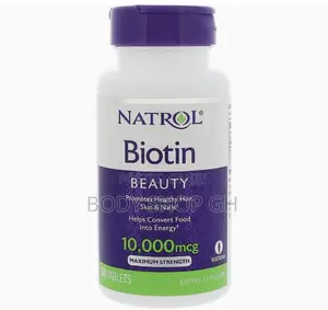 Natrol Biotin - 10,000mcg/ 100 Tabs/ for Hair + Beard Growth