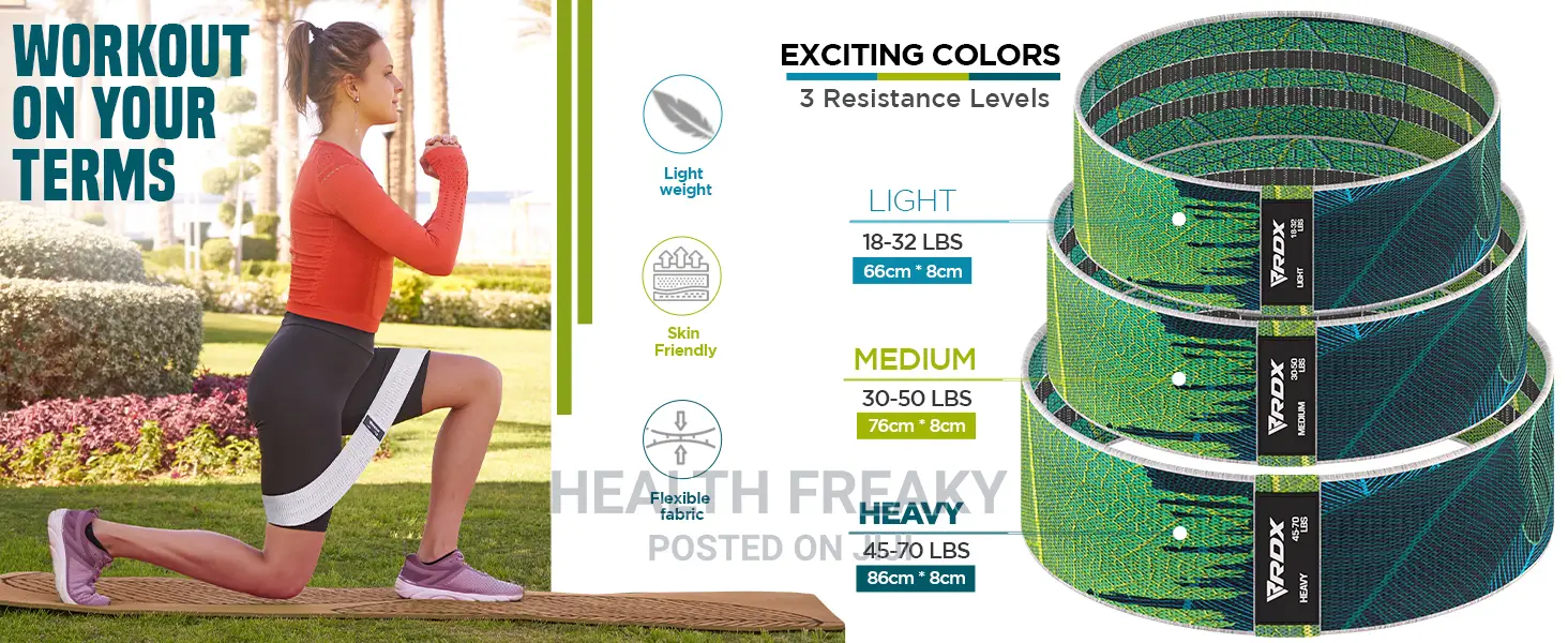 Resistance Band RDX Fabric for Training Booty Glutes Fitness