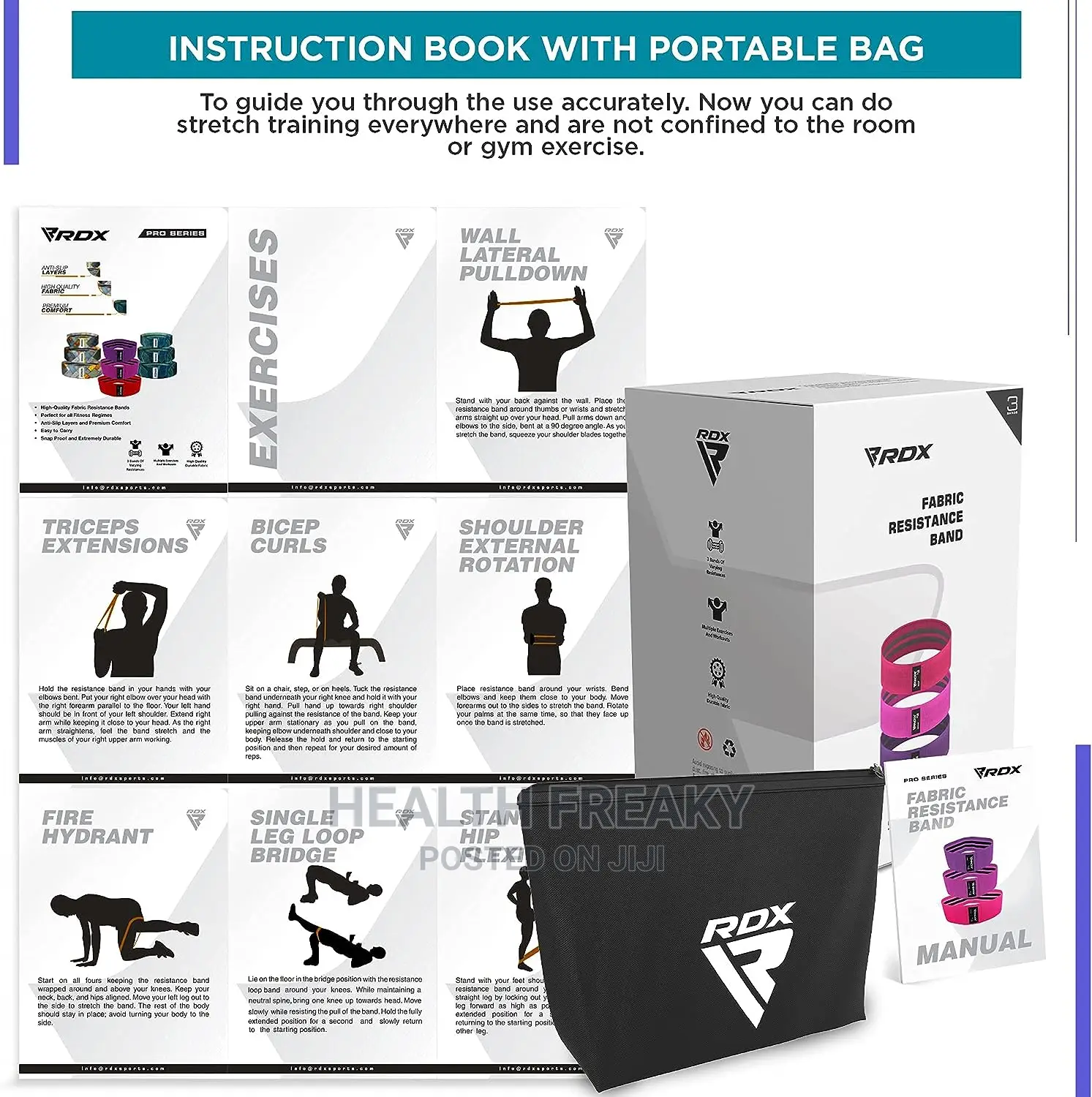Resistance Band RDX Fabric for Training Booty Glutes Fitness