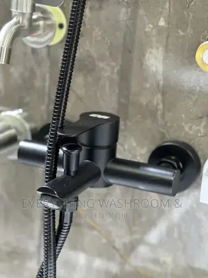 Black Shower-Shower Mixer-Two In1 Shower-Chain and Telephone