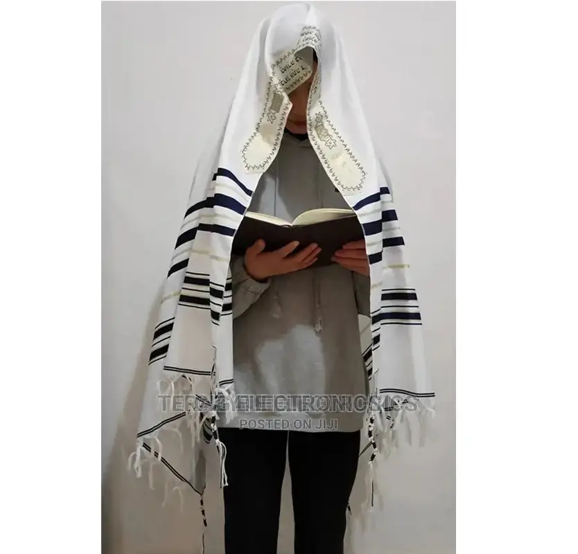 Prayer Shawl Israel - Navy Blue - 55CM X 180 Medium Size