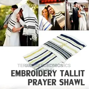 Prayer Shawl Israel - Navy Blue - 55CM X 180 Medium Size