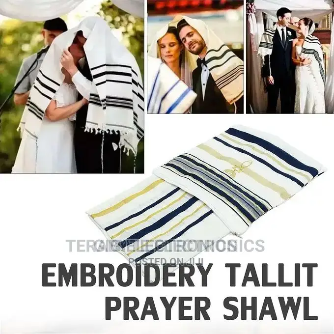 Prayer Shawl Israel - Navy Blue - 55CM X 180 Medium Size