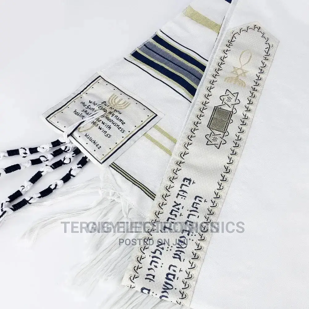 Prayer Shawl Israel - Navy Blue - 55CM X 180 Medium Size