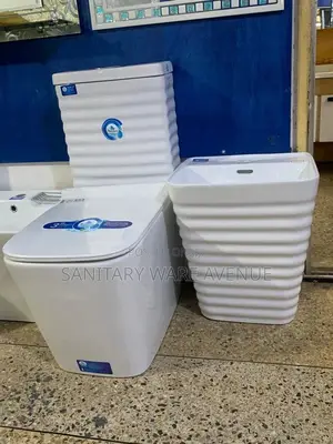 Luxury Toilet Set - Complete Water Closet + Wall Hung Basin