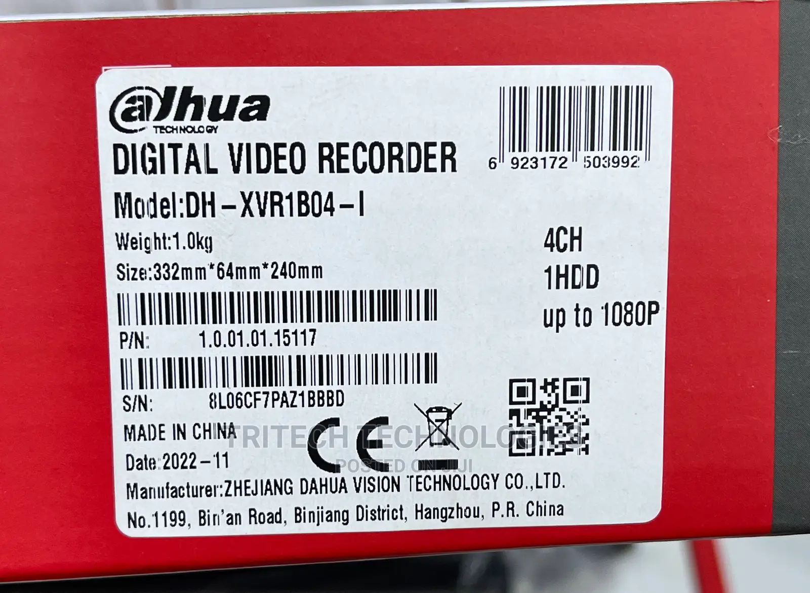 Dahua 4ch DVR 2mp (1080p)