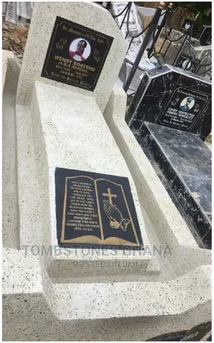 Terrazzo Tombstone Made With White Cement