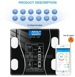 Smart Wireless Bathroom Body Fat Scale