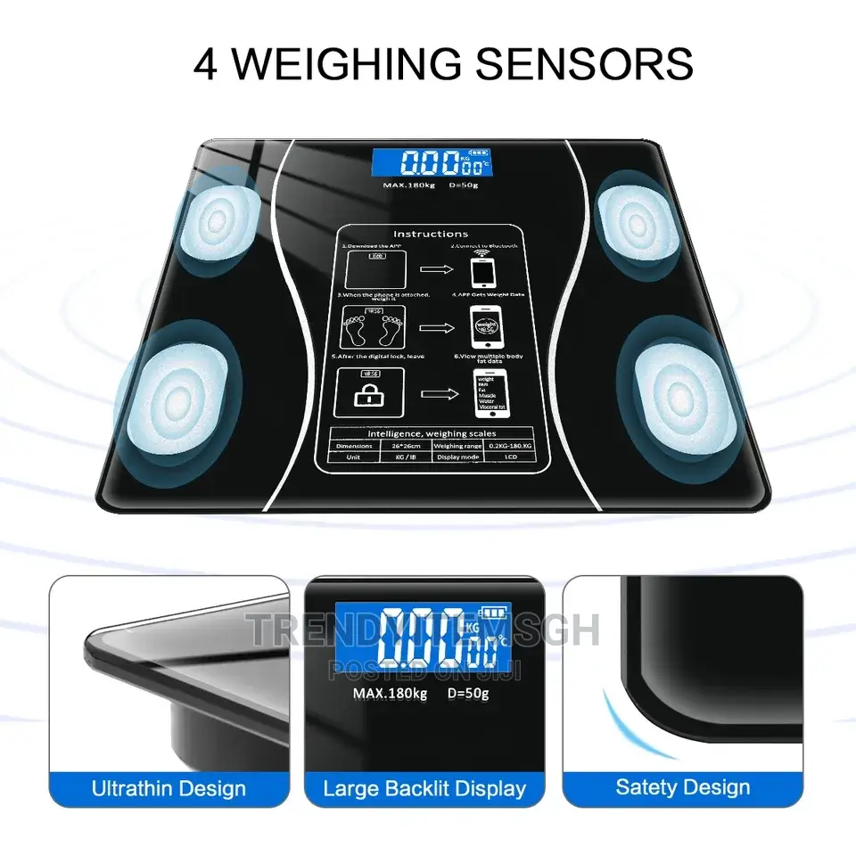 Smart Wireless Bathroom Body Fat Scale