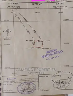 1and a Half Plots 0.27 Acre of Roadside Land Sale Dzorwulu