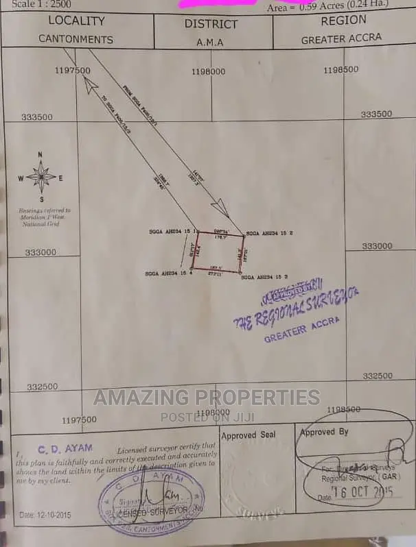 1and a Half Plots 0.27 Acre of Roadside Land Sale Dzorwulu