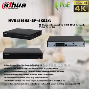 Dahua 16ch NVR With 8port Poe Nvr4116hs-8p-4ks2/L