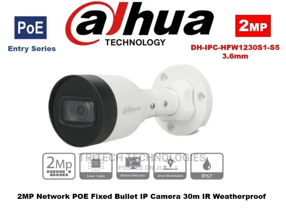 Dahua 2mp IP Camera Dh-Ipc-Hfw1230s1-S5 3.6mm