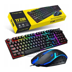 T-Wolf Tf200 Usb Wired RGB Gaming Keyboard and Mouse - Black