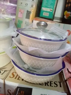 3pcs Ceramic Covered Bowls