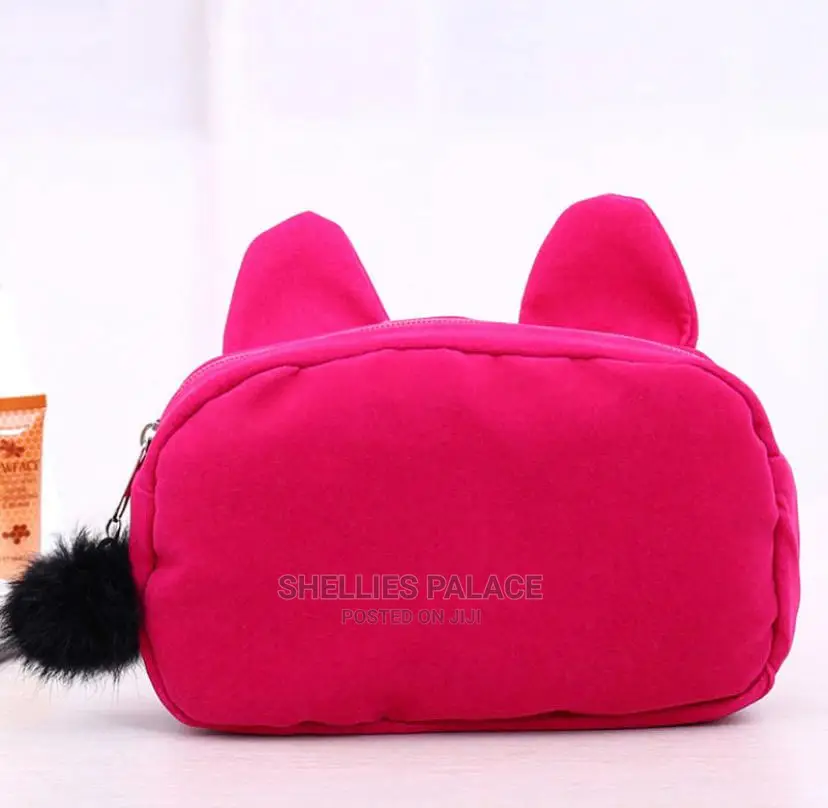 Cute Fur Cat Make Up Organizer Bag