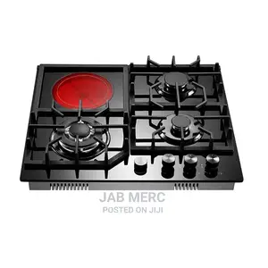 1 Electric + 3 Gas 4 Burners Cooker Hob 60 X 60 Cm Glass