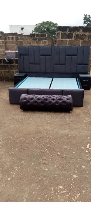 Classic King Size Bed Frame With Side Drowar In Good Shape