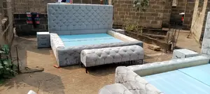 King Size Bed Frame and Ottoman in Good Condition
