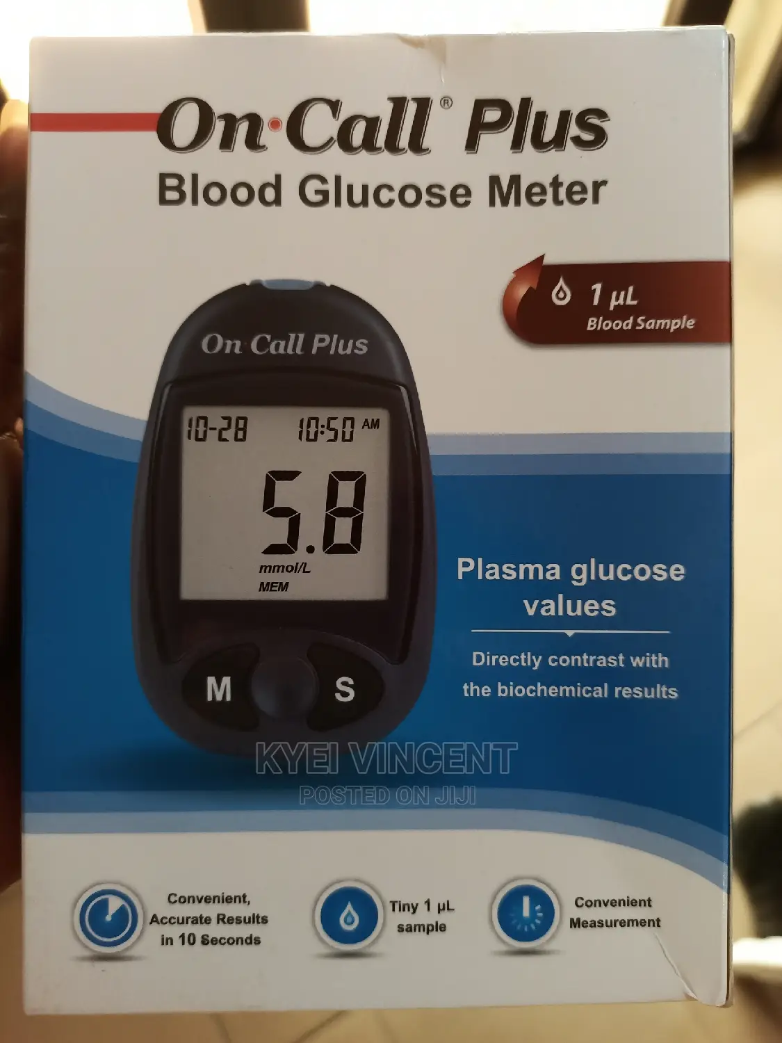 On Call Glucometer With Free 50 Lancets