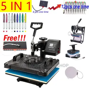 5 in 1 Heat Press Machine With 12 in 1 Pen Press